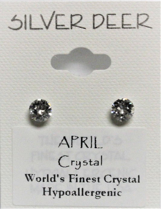 APRIL Birthstone Post Earrings