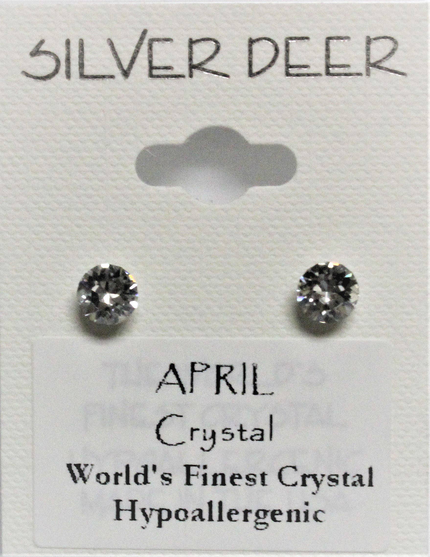 APRIL Birthstone Post Earrings