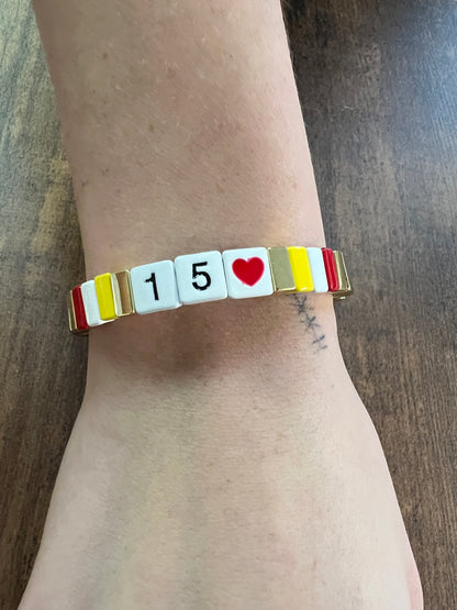 KC CHIEFS Tile Stretch Bracelets