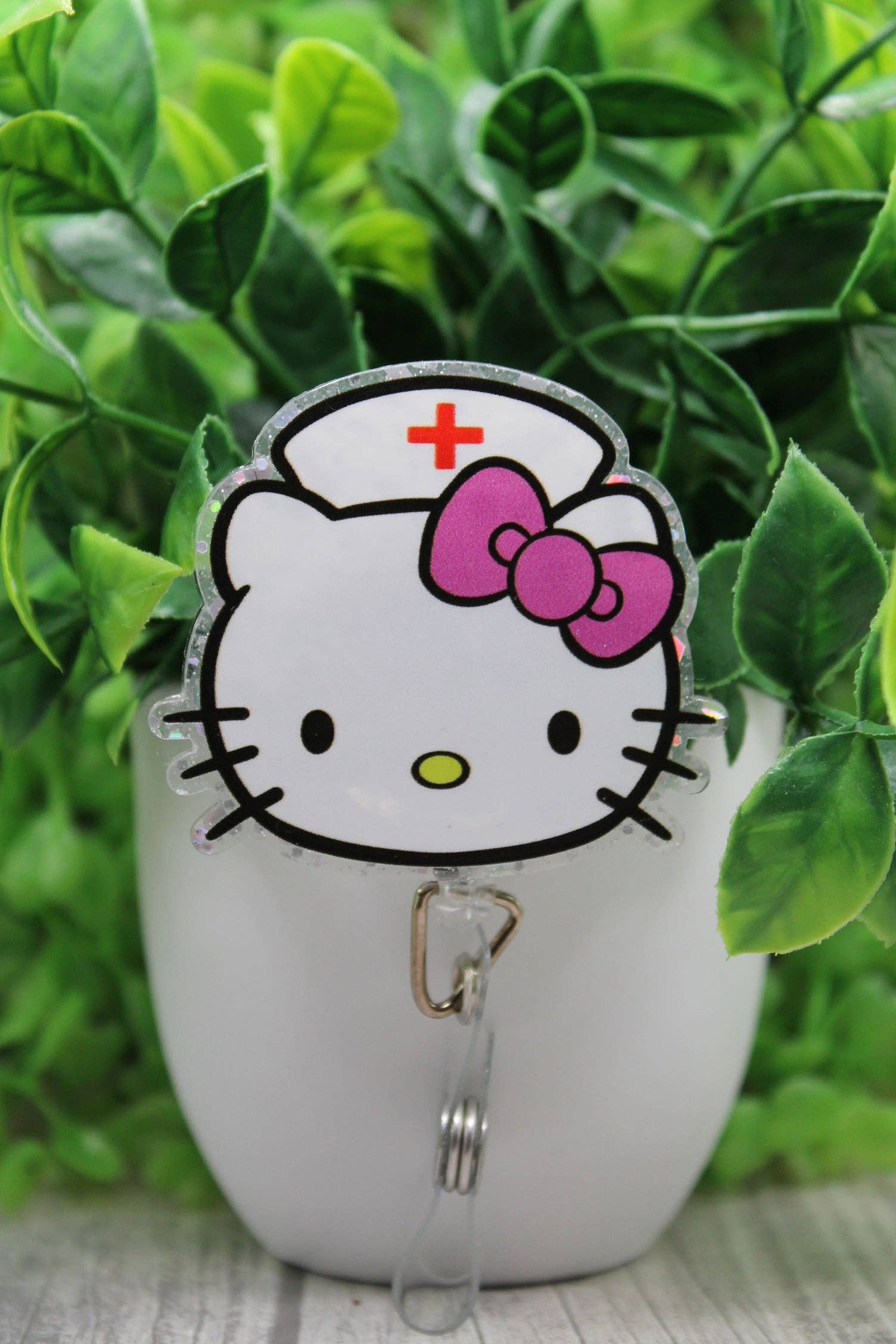 Nurse Cat Badge/ID Holder Reel