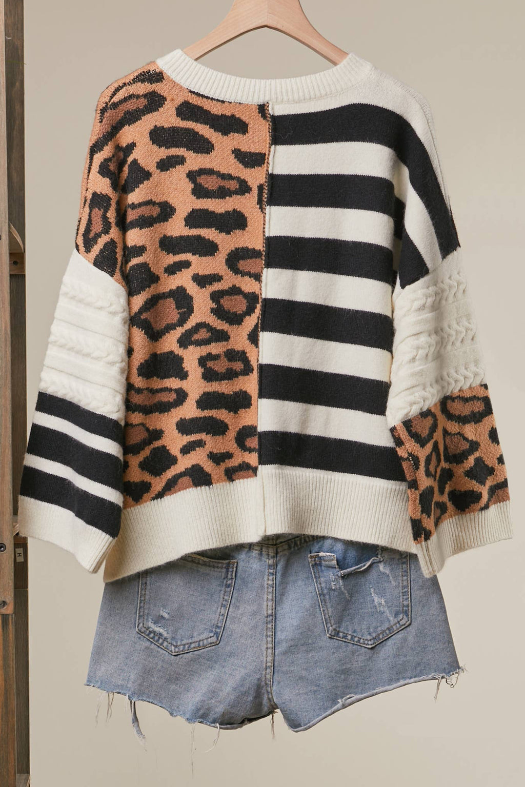 Bold Stripe and Leopard Cardigan