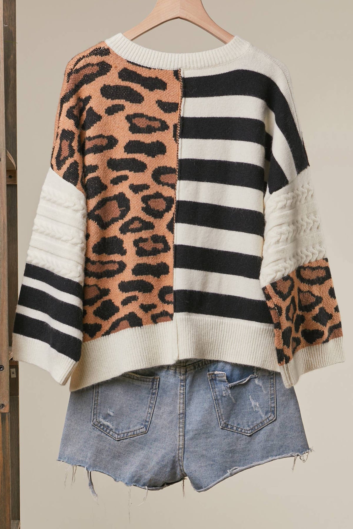 Bold Stripe and Leopard Cardigan