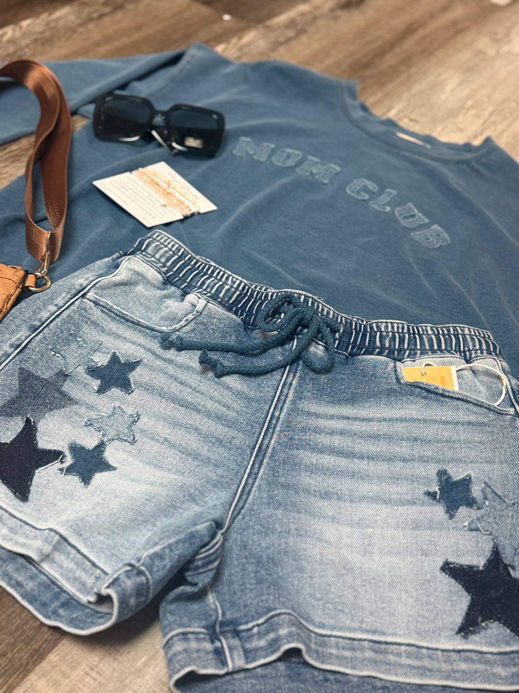 Star Patchwork Denim Shorts by Risen