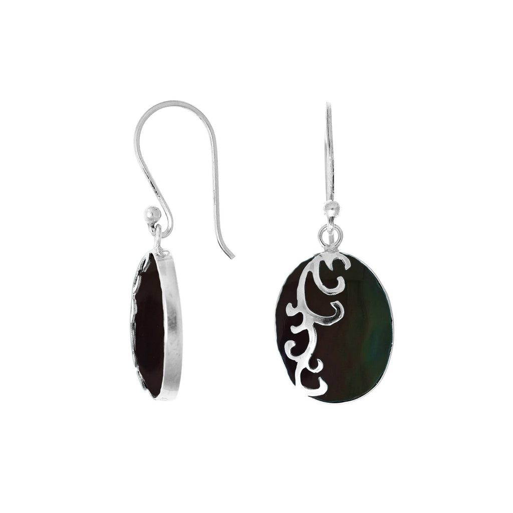 Abalone Sterling Silver Oval Shape Earring