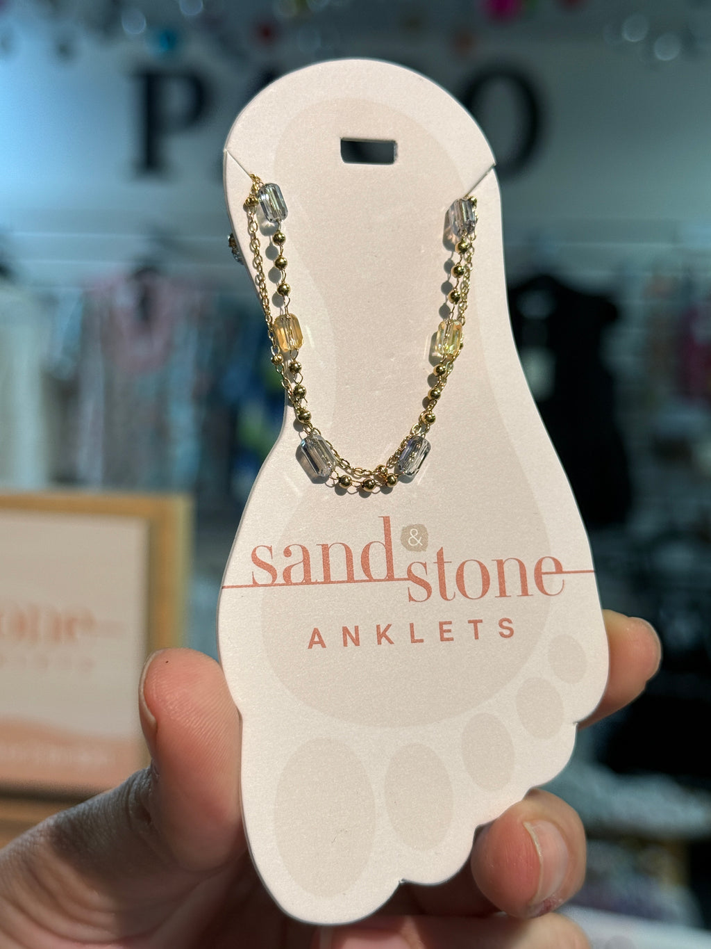 Gold Tone Stainless Steel Water Resistant Anklet by Sand & Stone