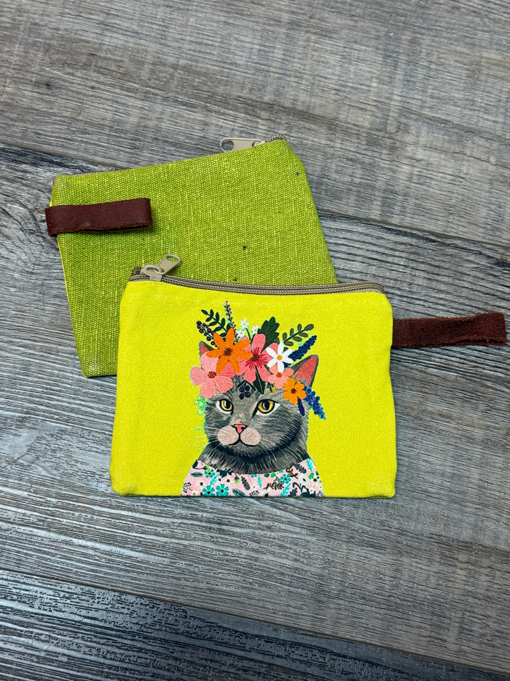 Colorful Frida Cat Canvas 4.5”x 6”Pouch