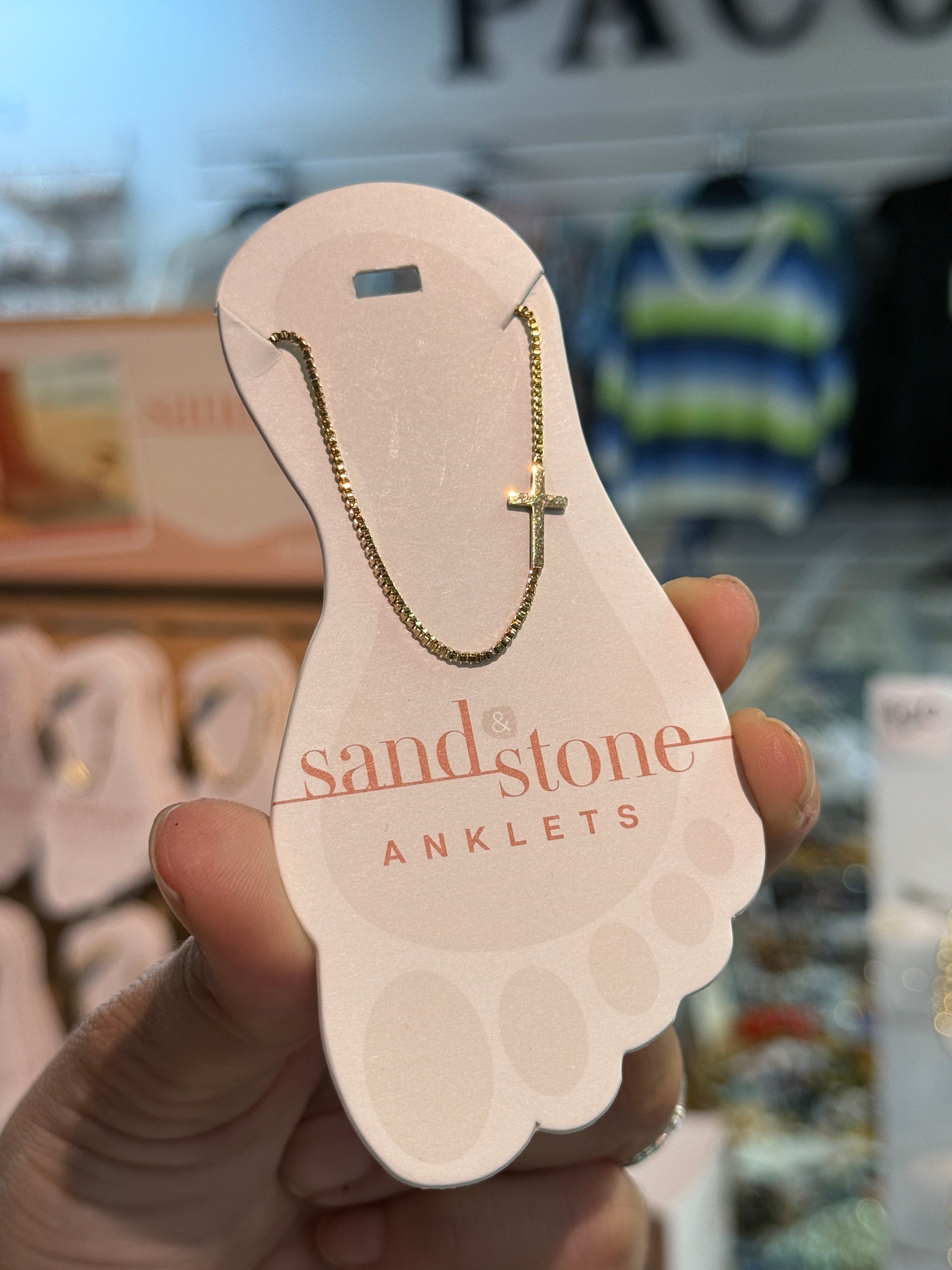 Gold Tone Stainless Steel Water Resistant Anklet by Sand & Stone