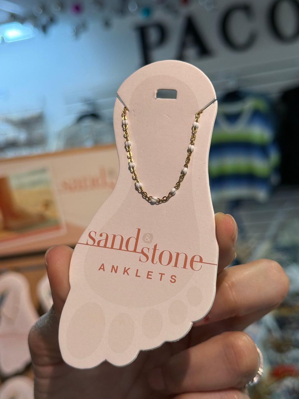 Gold Tone Stainless Steel Water Resistant Anklet by Sand & Stone