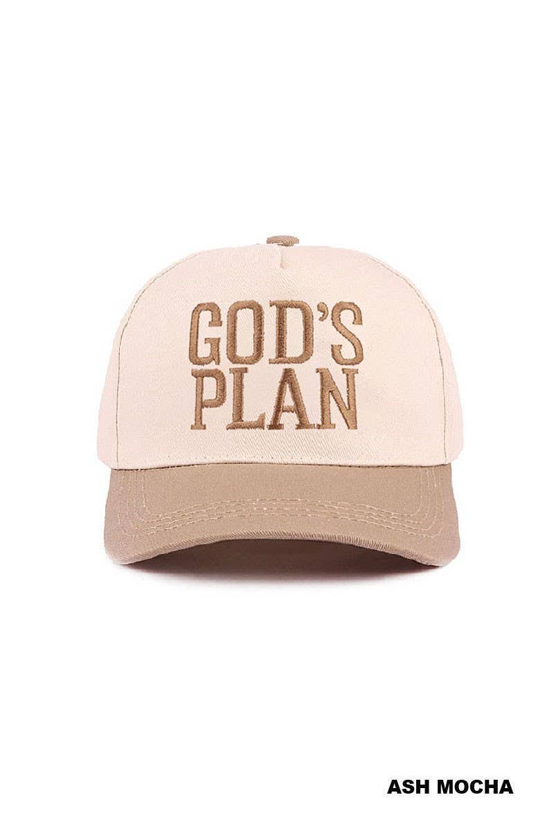 God's Plan Two Tone Cotton Baseball Cap / Hat