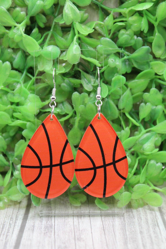 Basketball Teardrop Dangle Earrings