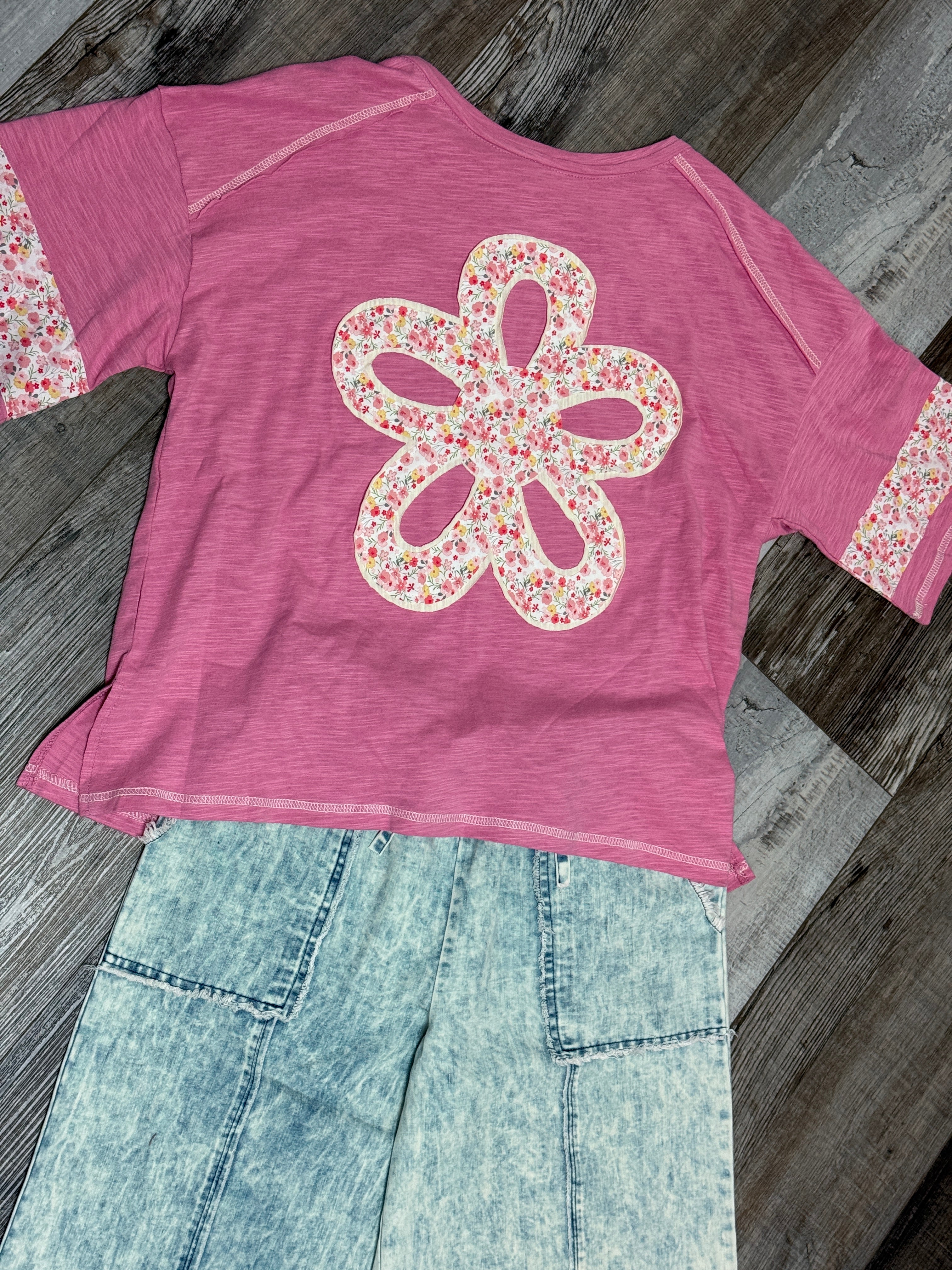 Flower Power Patchwork Boho T-shirt