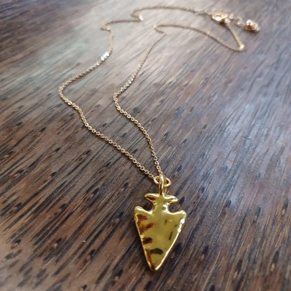 Dainty Hammered Arrowhead Necklace