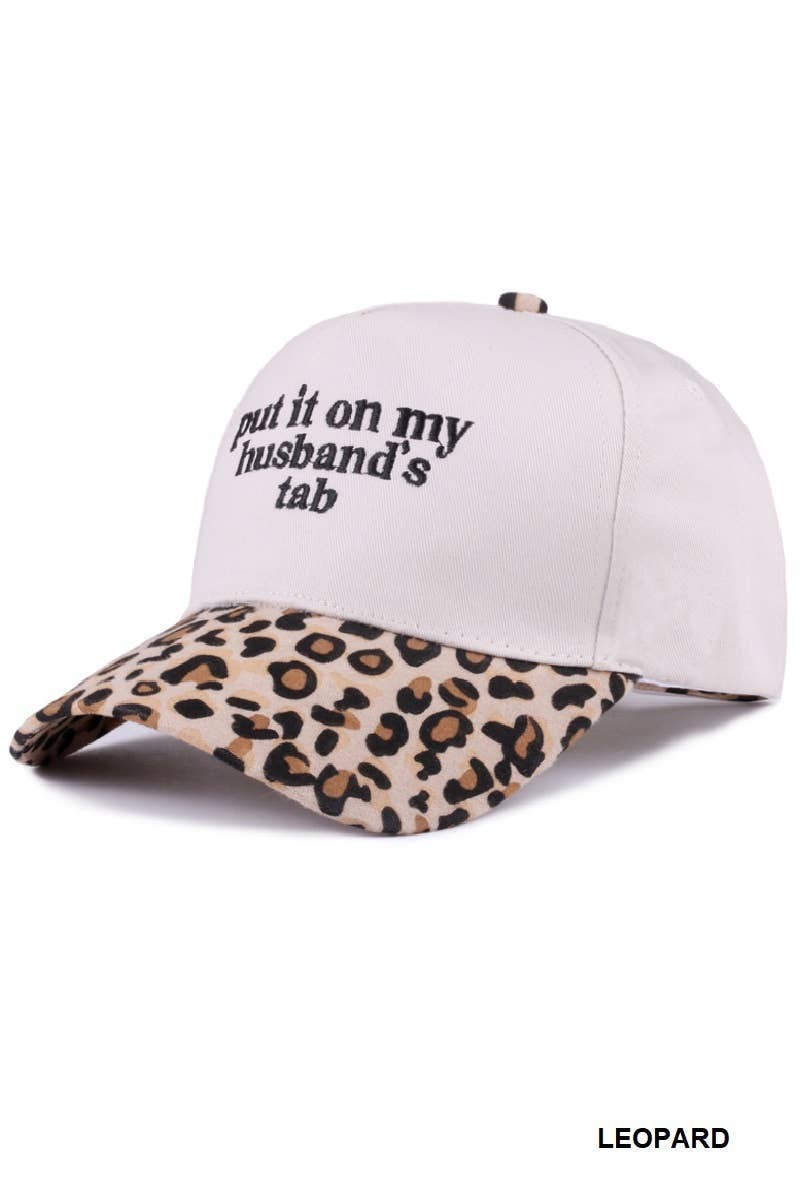 Put It On My Husband's Tab Two-tone Canvas Cotton Cap