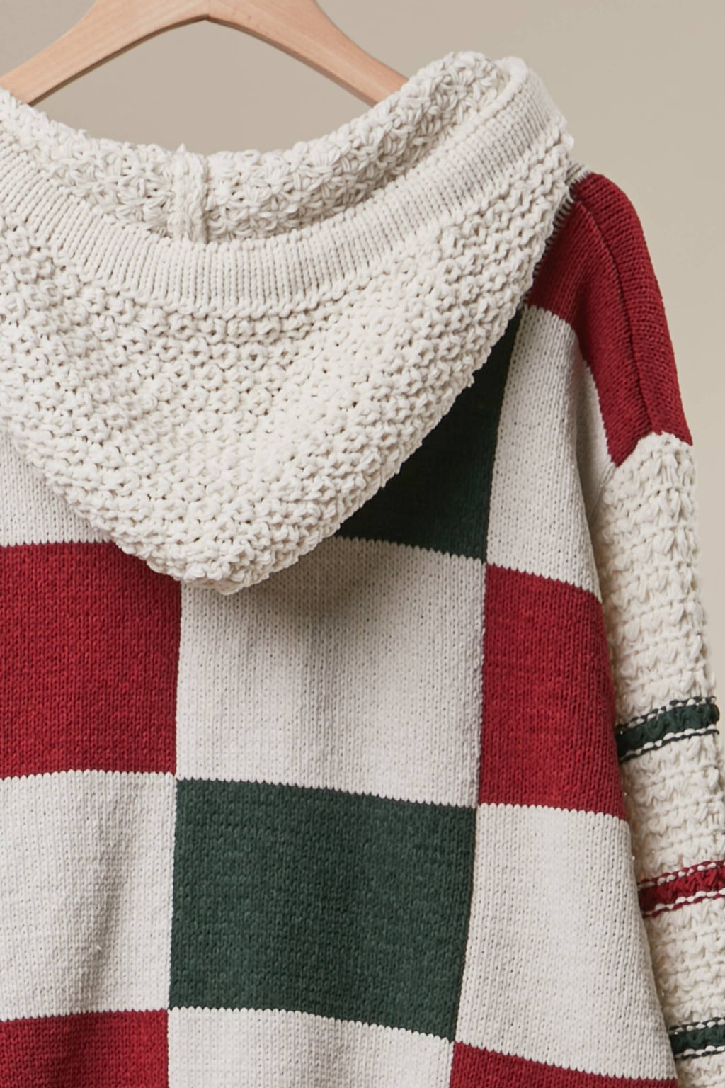 Colorblock Hooded Knit Sweater