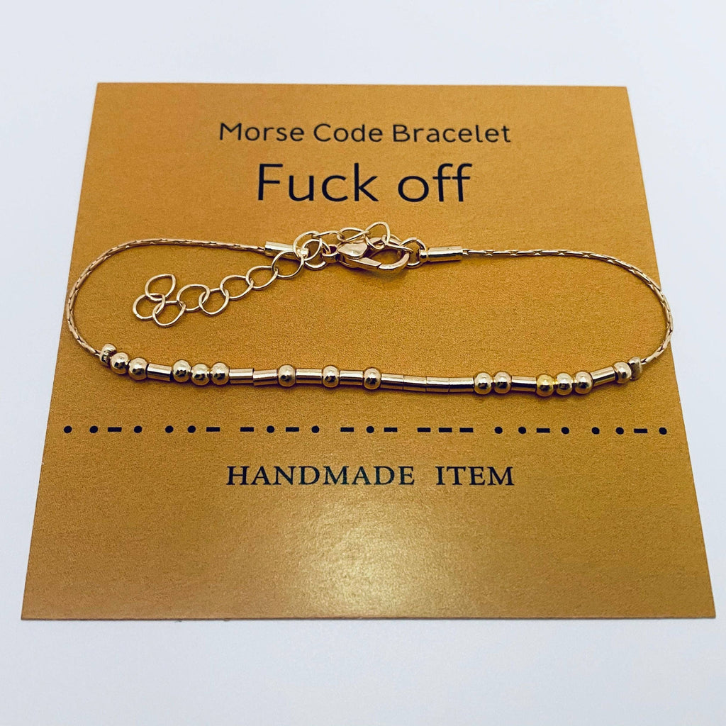 Handmade Golden Morse Code Bracelet