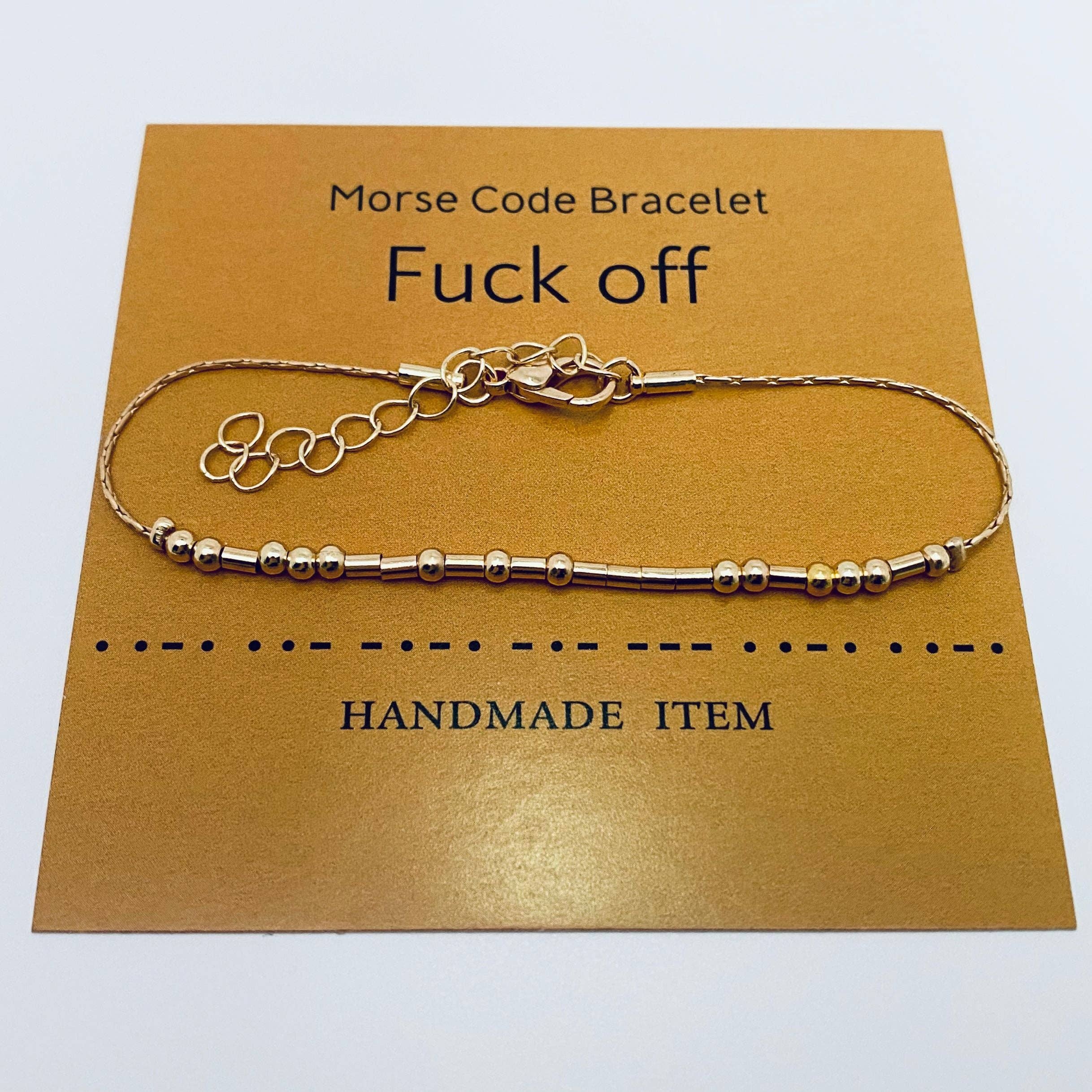 Handmade Golden Morse Code Bracelet