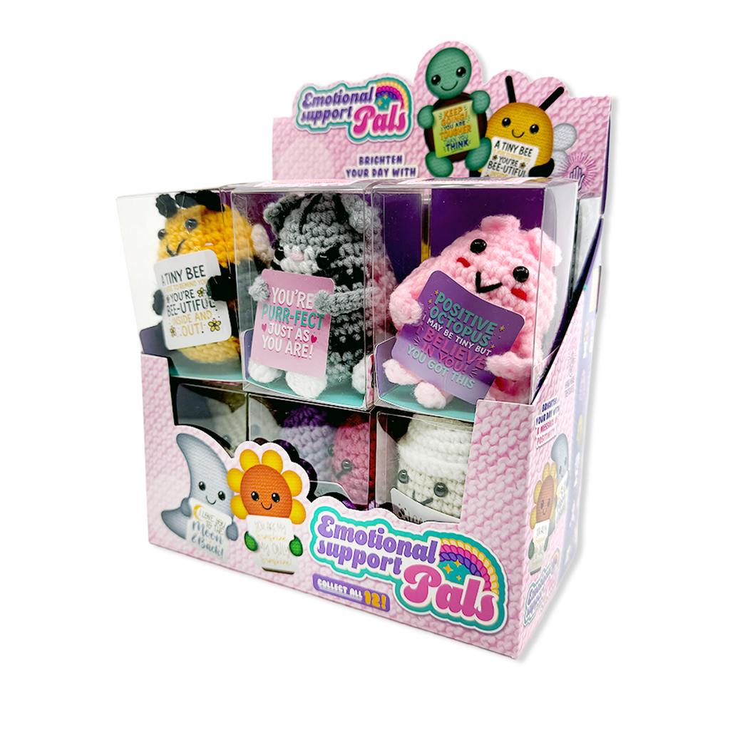 Emotional Support Crochet Plush Pals Variety - 12/Display