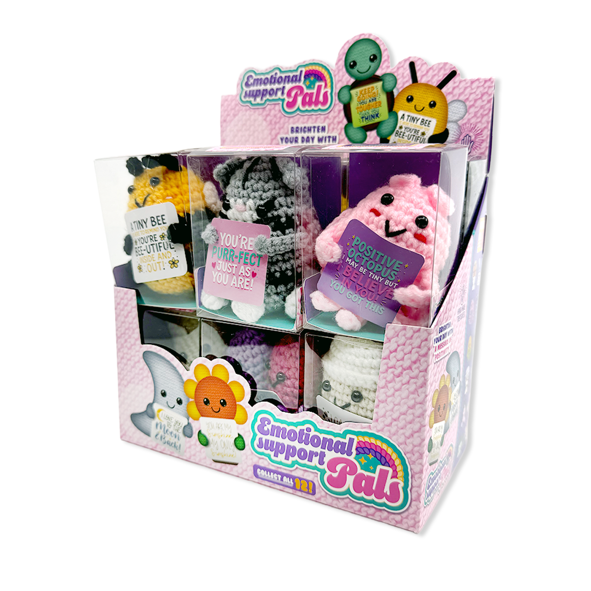 Emotional Support Crochet Plush Pals Variety - 12/Display