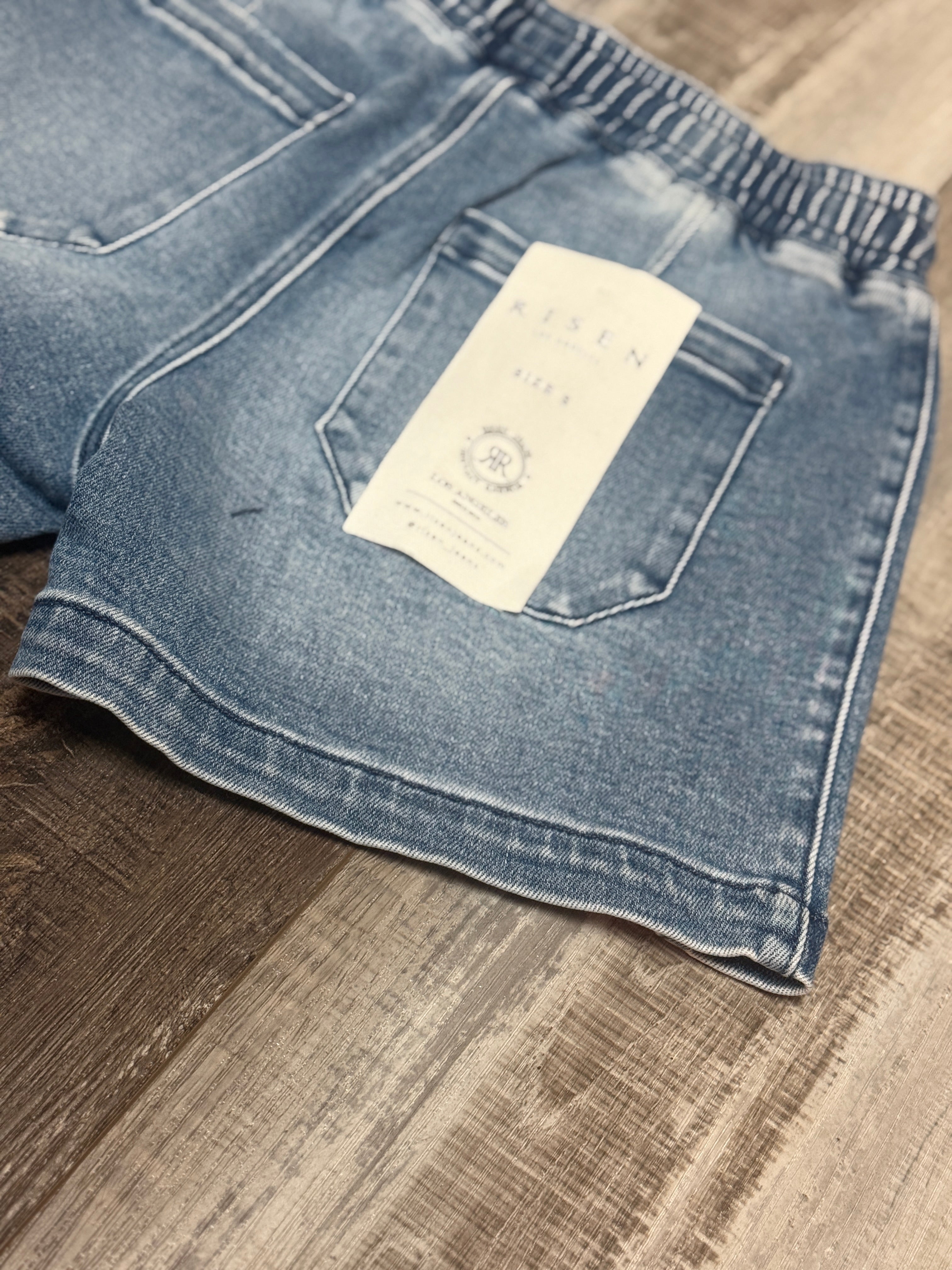 Star Patchwork Denim Shorts by Risen
