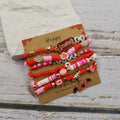Passionate Red Multi Layered Valentine's Day XOXO Bracelet
