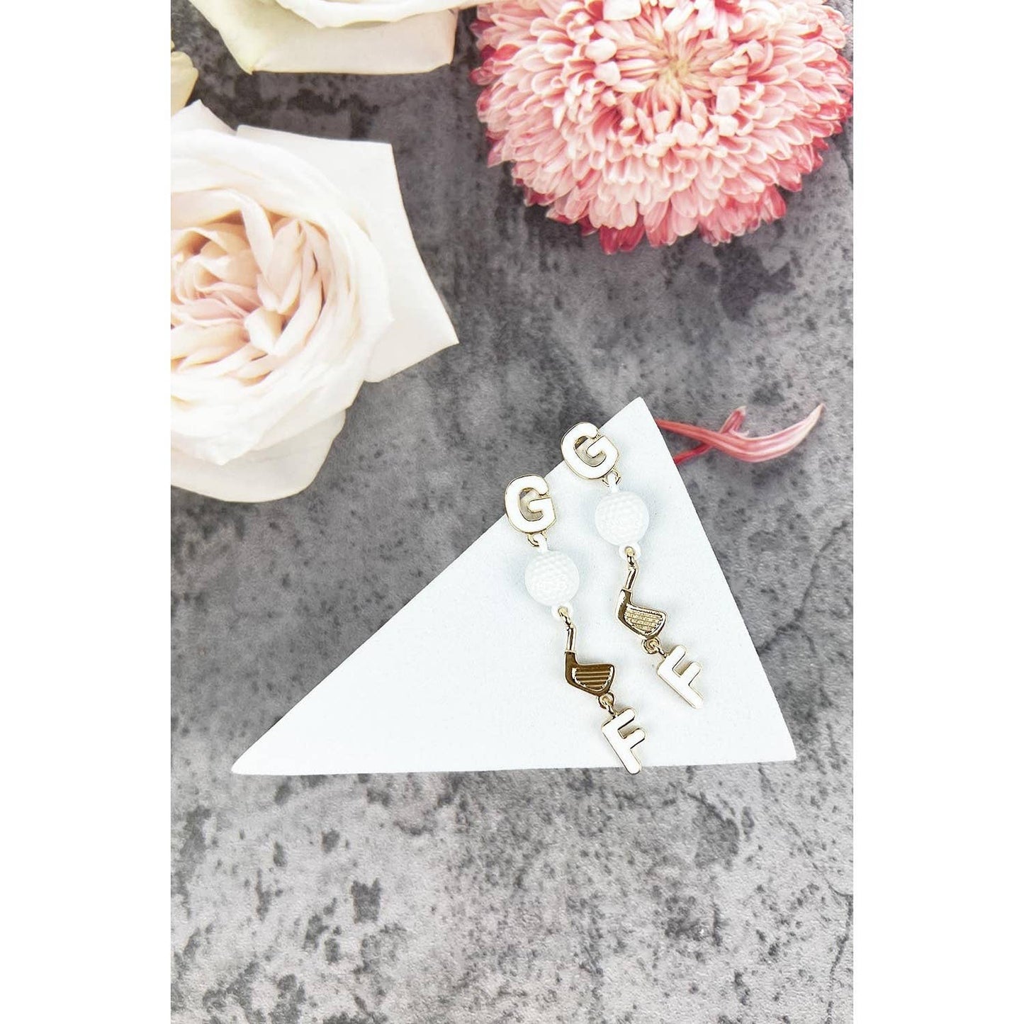 Adorable Golf Dangle Earrings on Post (stud)