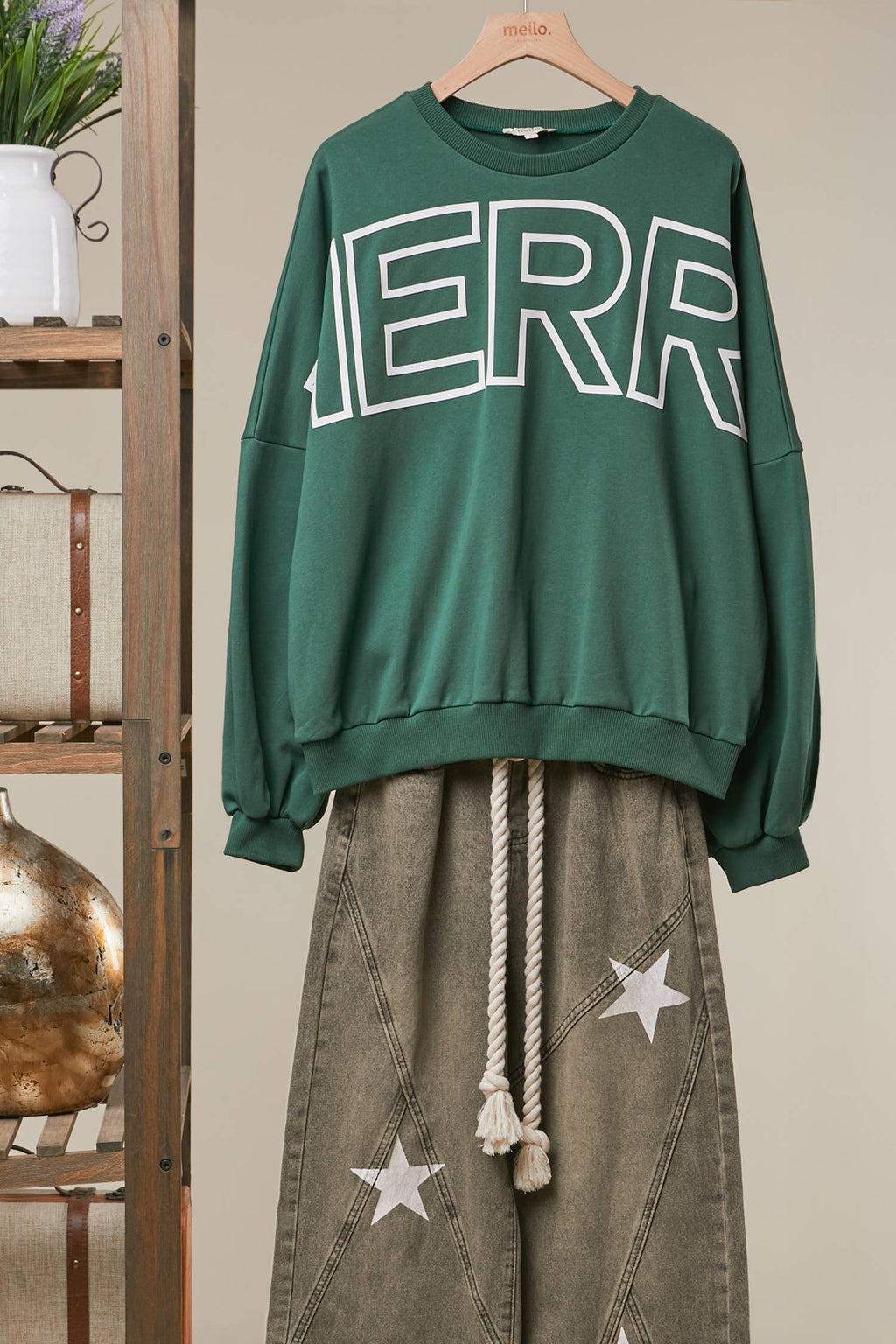Merry Christmas  Letter print Sweatshirt