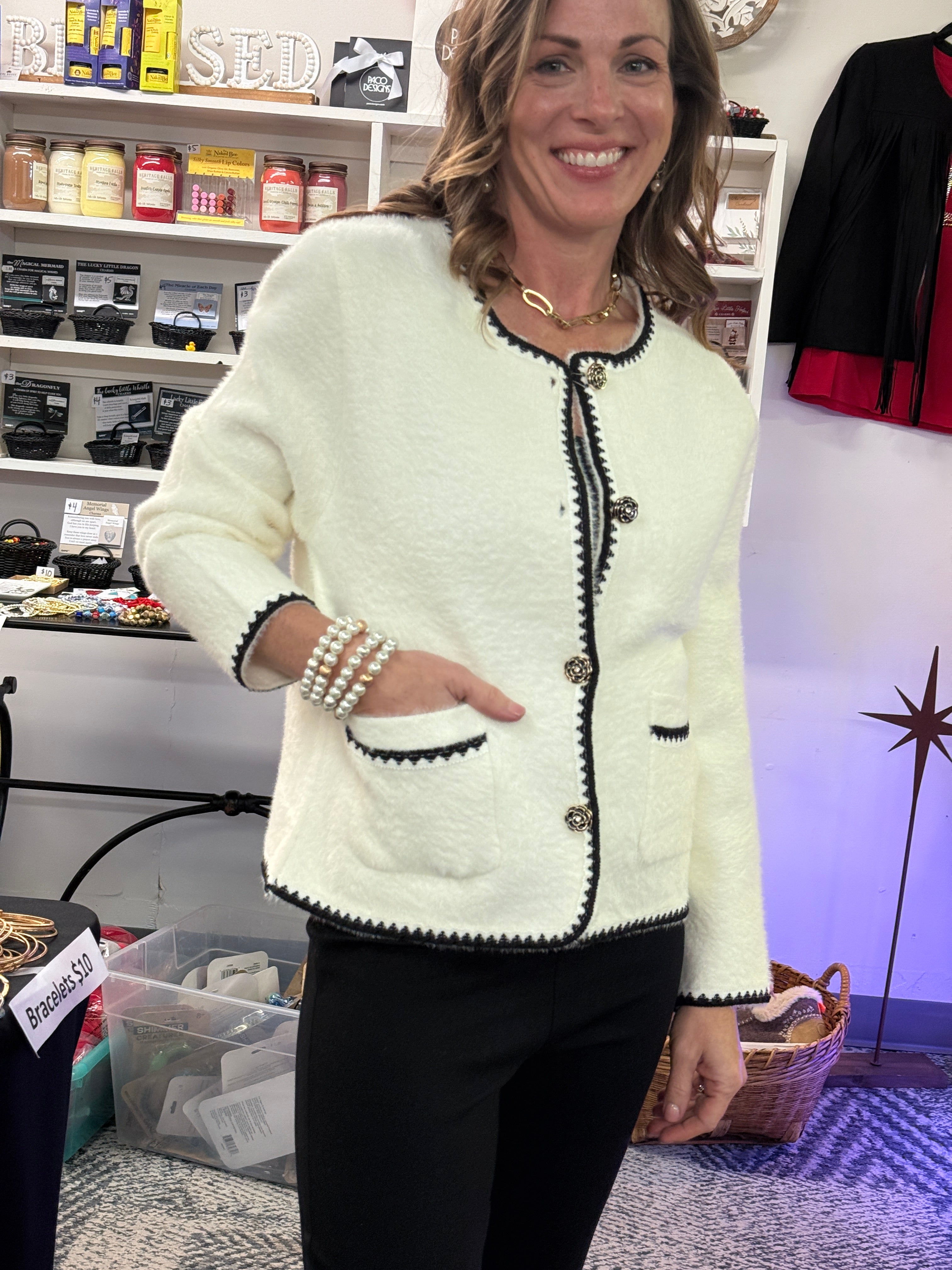 Stunning White Sweater Jacket