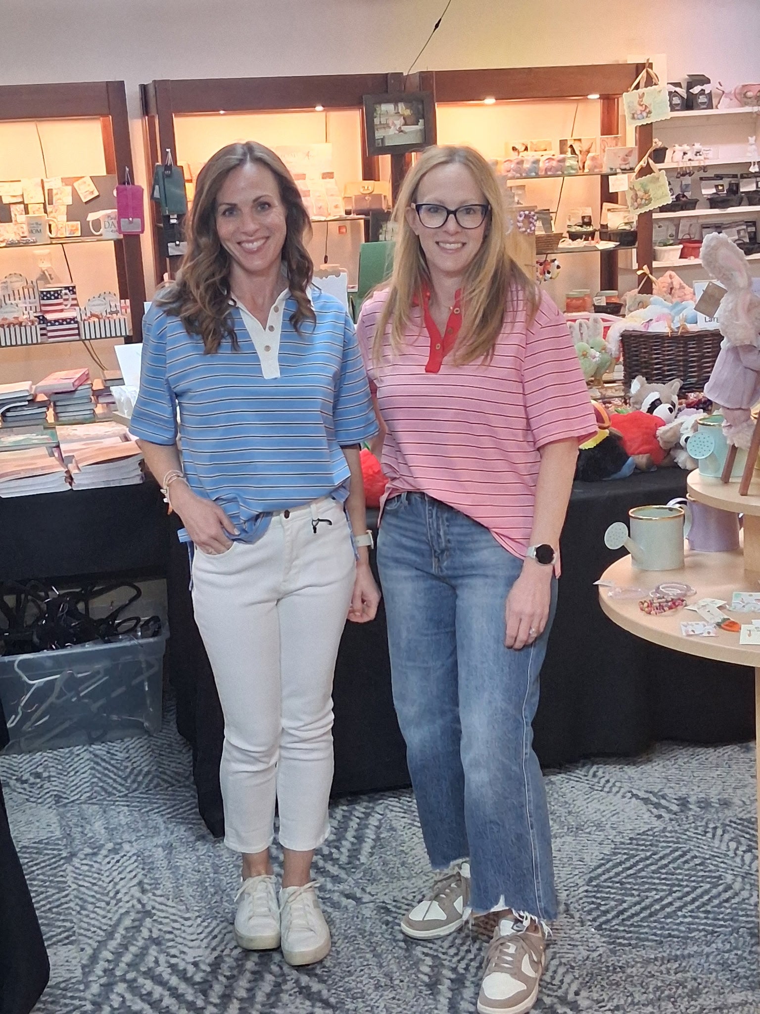 Oversized Striped Knit Women’s Polo Top