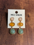 Boho Jewel-tone Drop Post Earrings