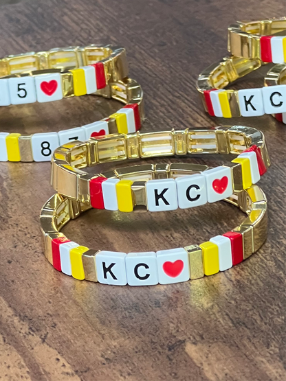 KC CHIEFS Tile Stretch Bracelets