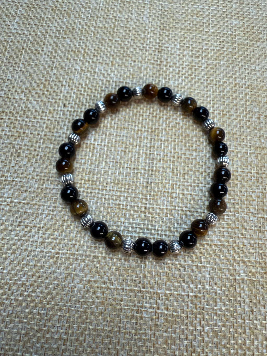 Tigers Eye & Onyx Beaded Bracelet