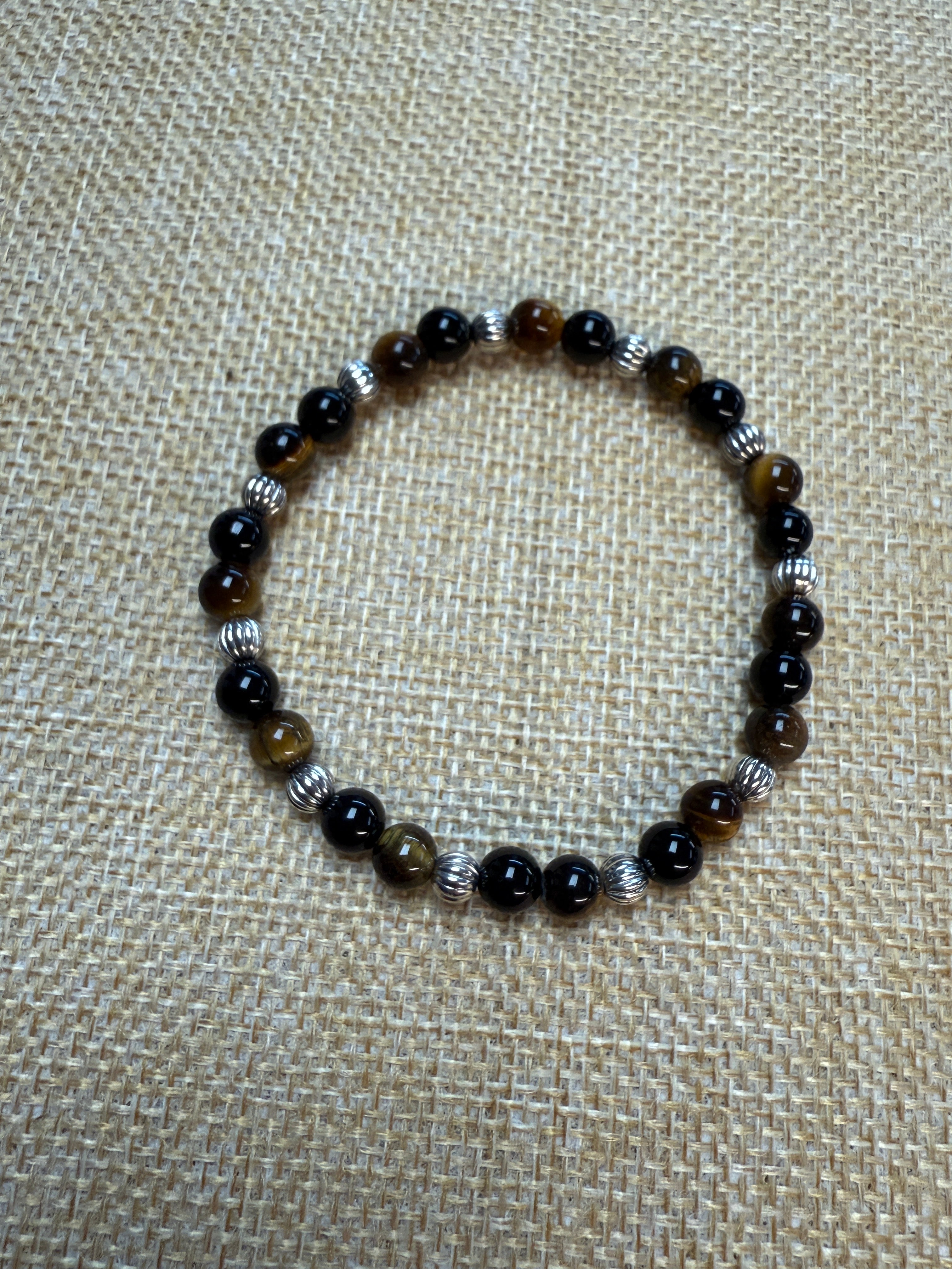 Tigers Eye & Onyx Beaded Bracelet