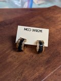 Mini Black Bling Rhinestone Huggie Post Earrings