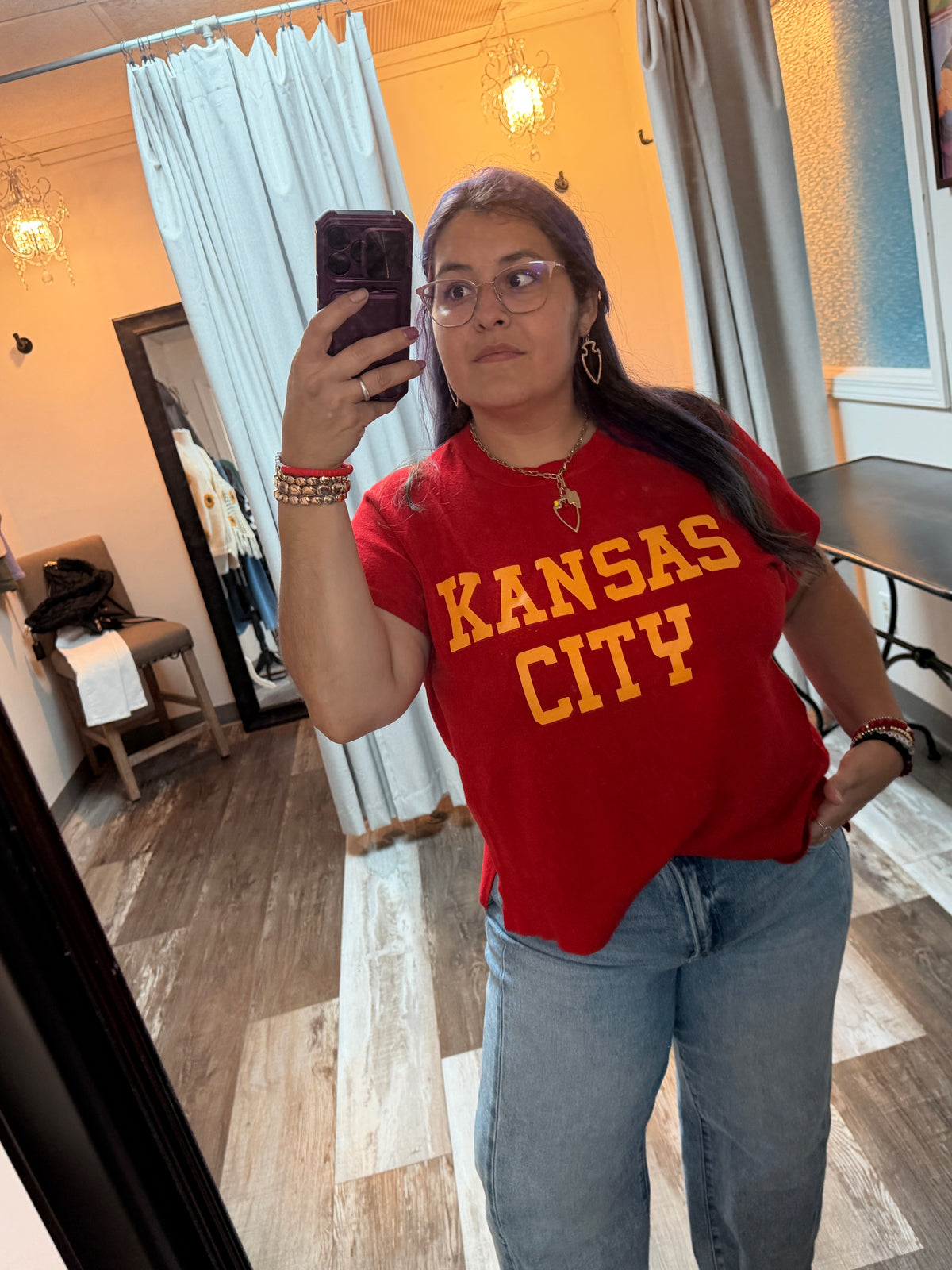 Kansas City Short Sleeve Sweater Knit Top