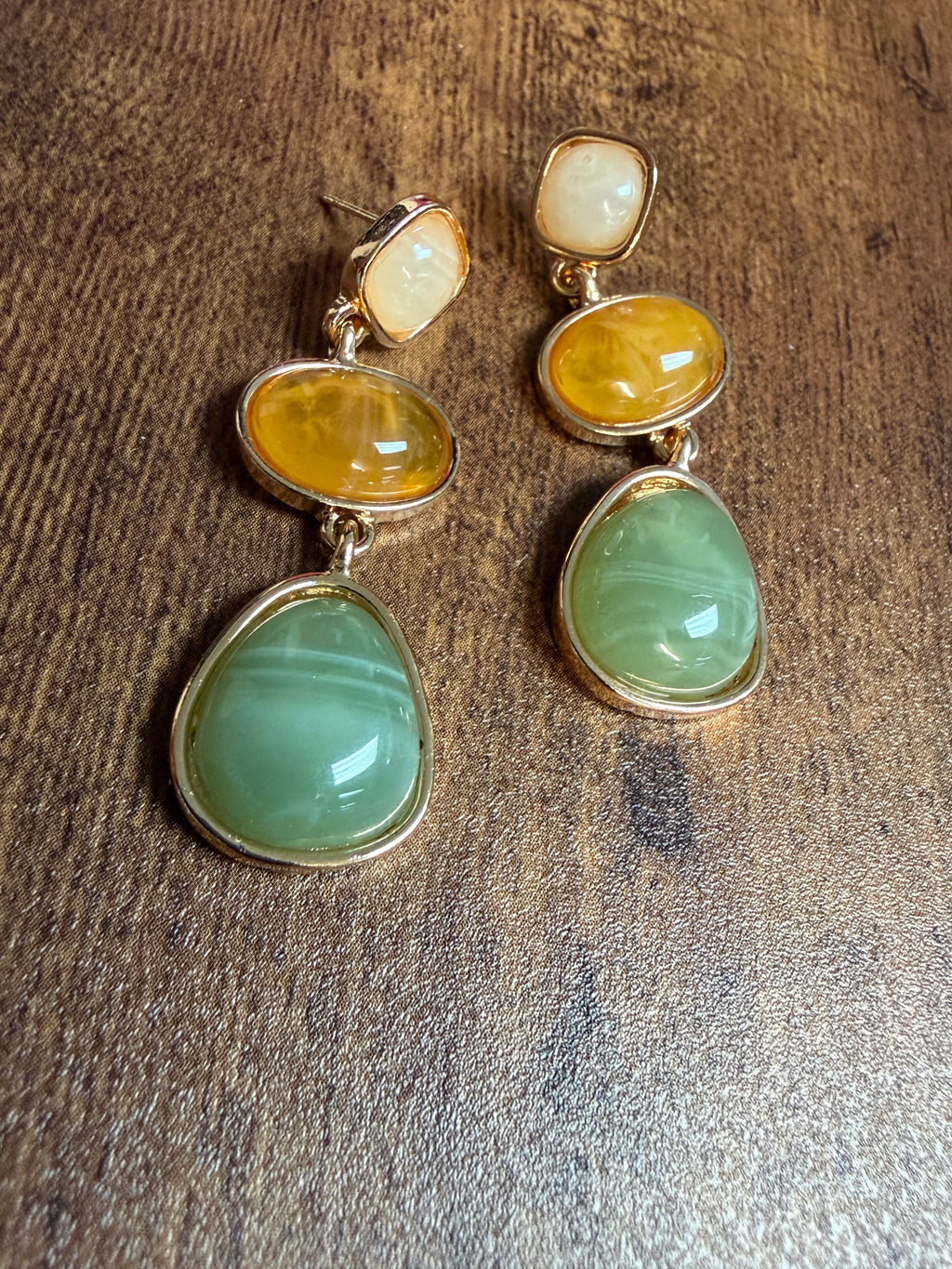 Boho Jewel-tone Drop Post Earrings