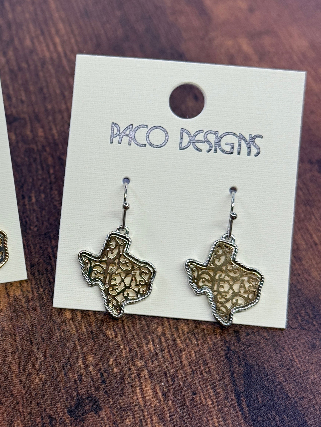 Small Silver Lasso & Gold Filagree Texas Earrings