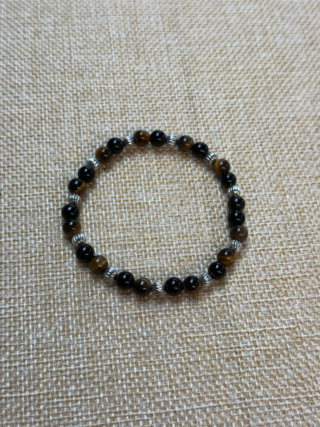 Tigers Eye & Onyx Beaded Bracelet