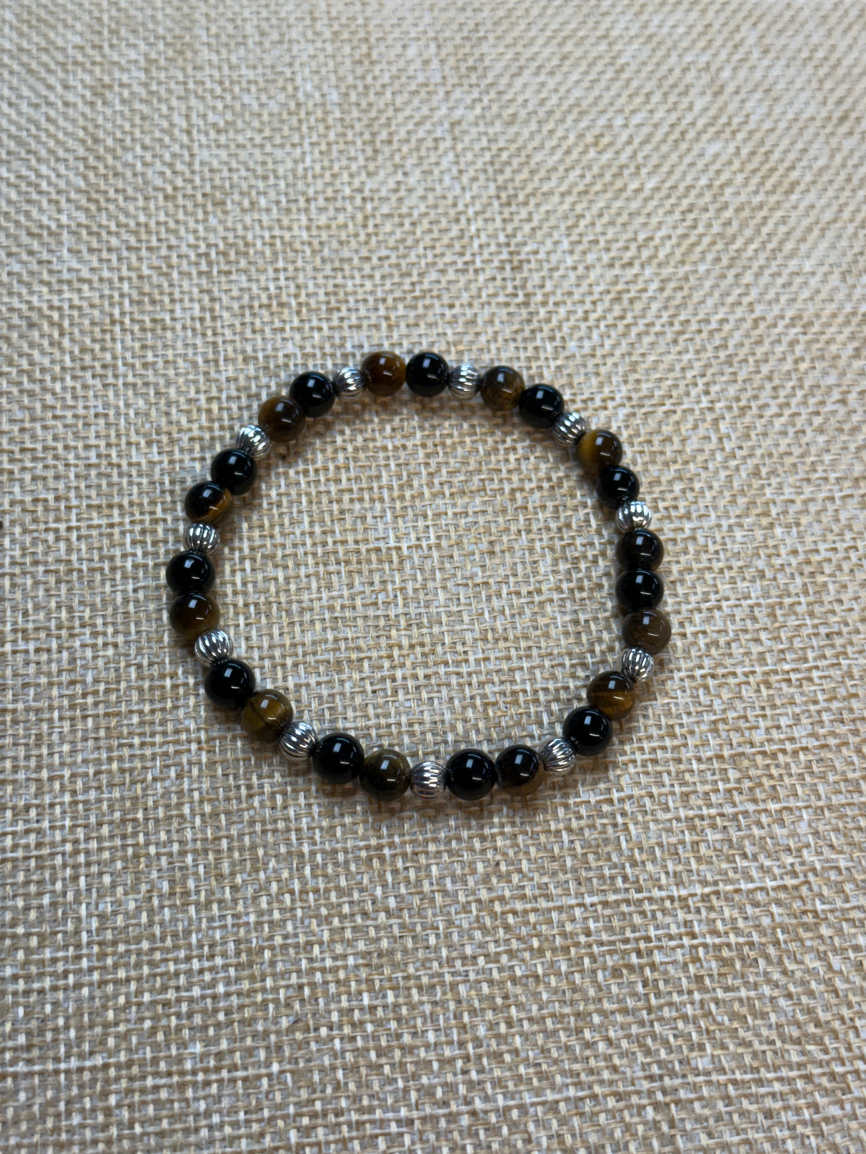 Tigers Eye & Onyx Beaded Bracelet