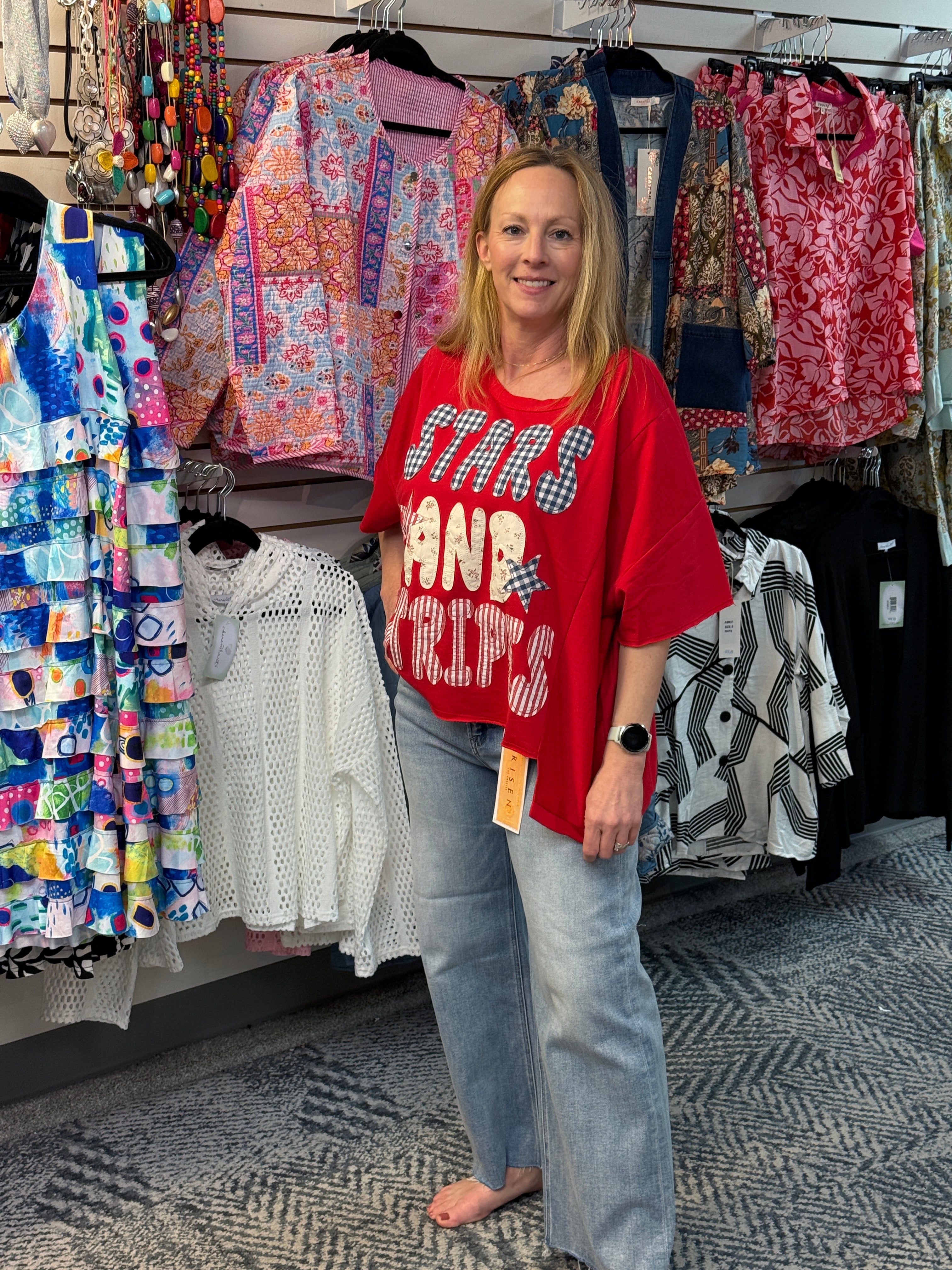 Stars & Stripes Patchwork Shirt by BIBI