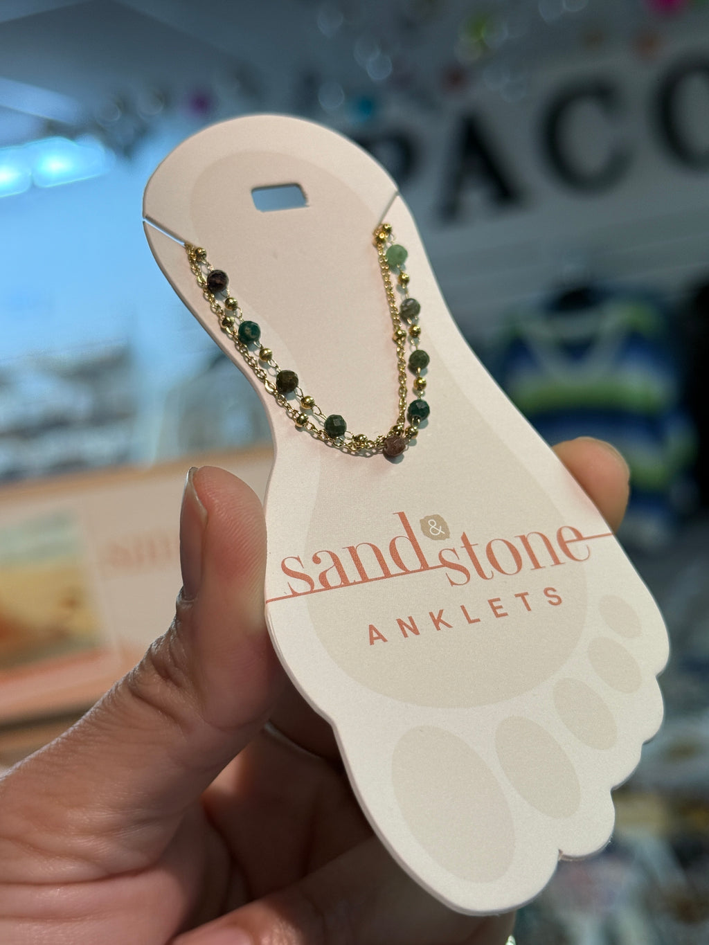 Gold Tone Stainless Steel Water Resistant Anklet by Sand & Stone