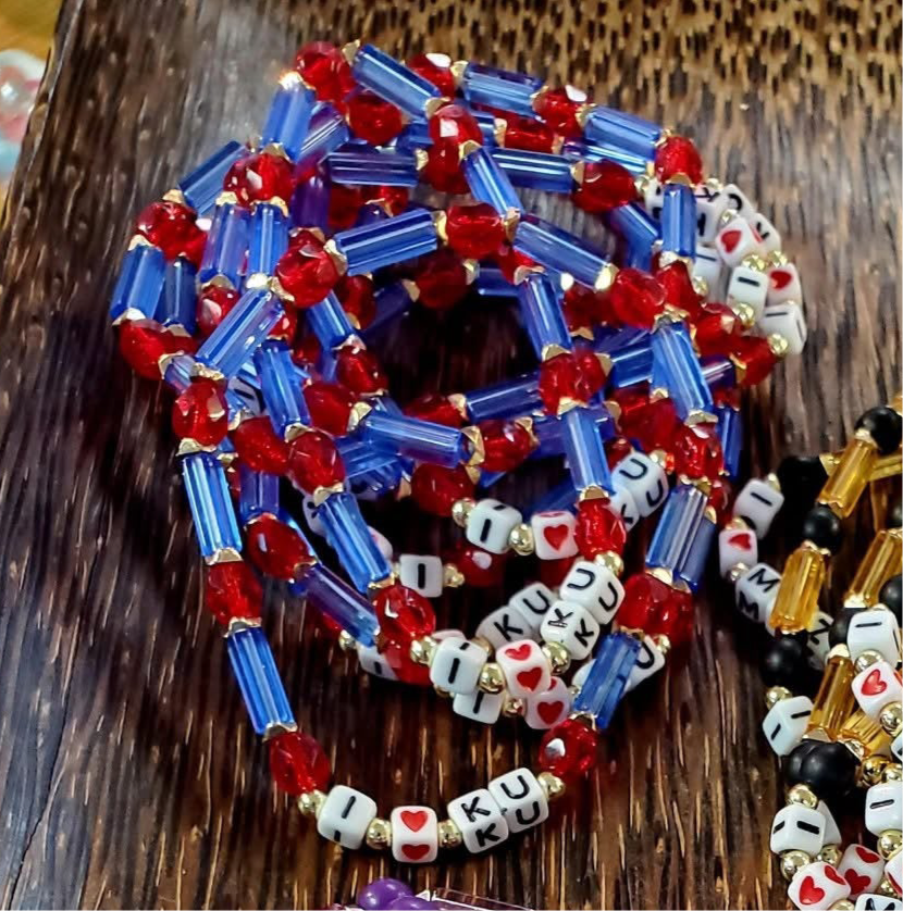 I love Jayhawks Beaded Bracelet