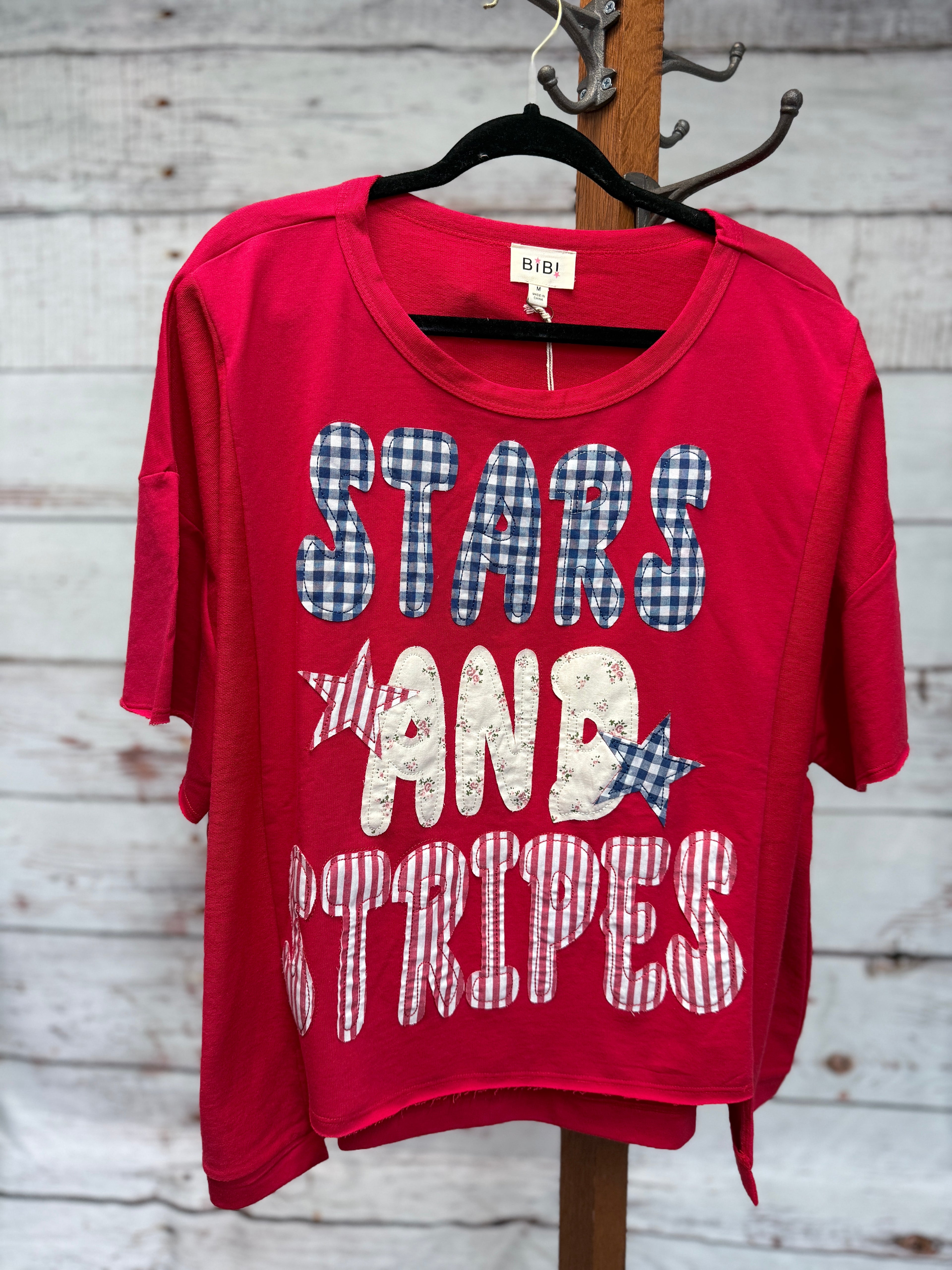 Stars & Stripes Patchwork Shirt by BIBI