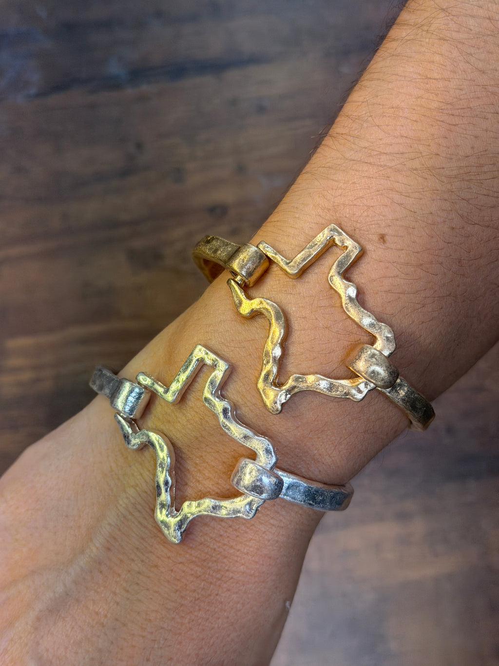 Matte Hammered Texas Cuff Bracelet