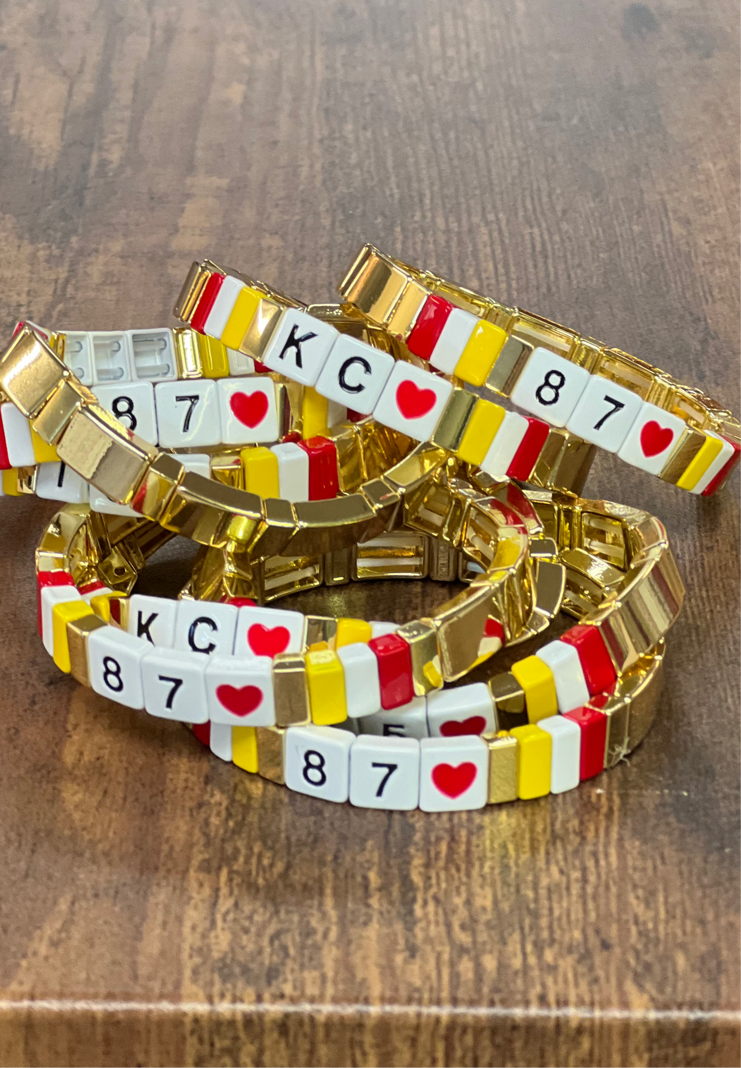 KC CHIEFS Tile Stretch Bracelets