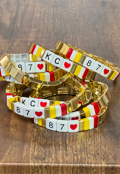 KC CHIEFS Tile Stretch Bracelets