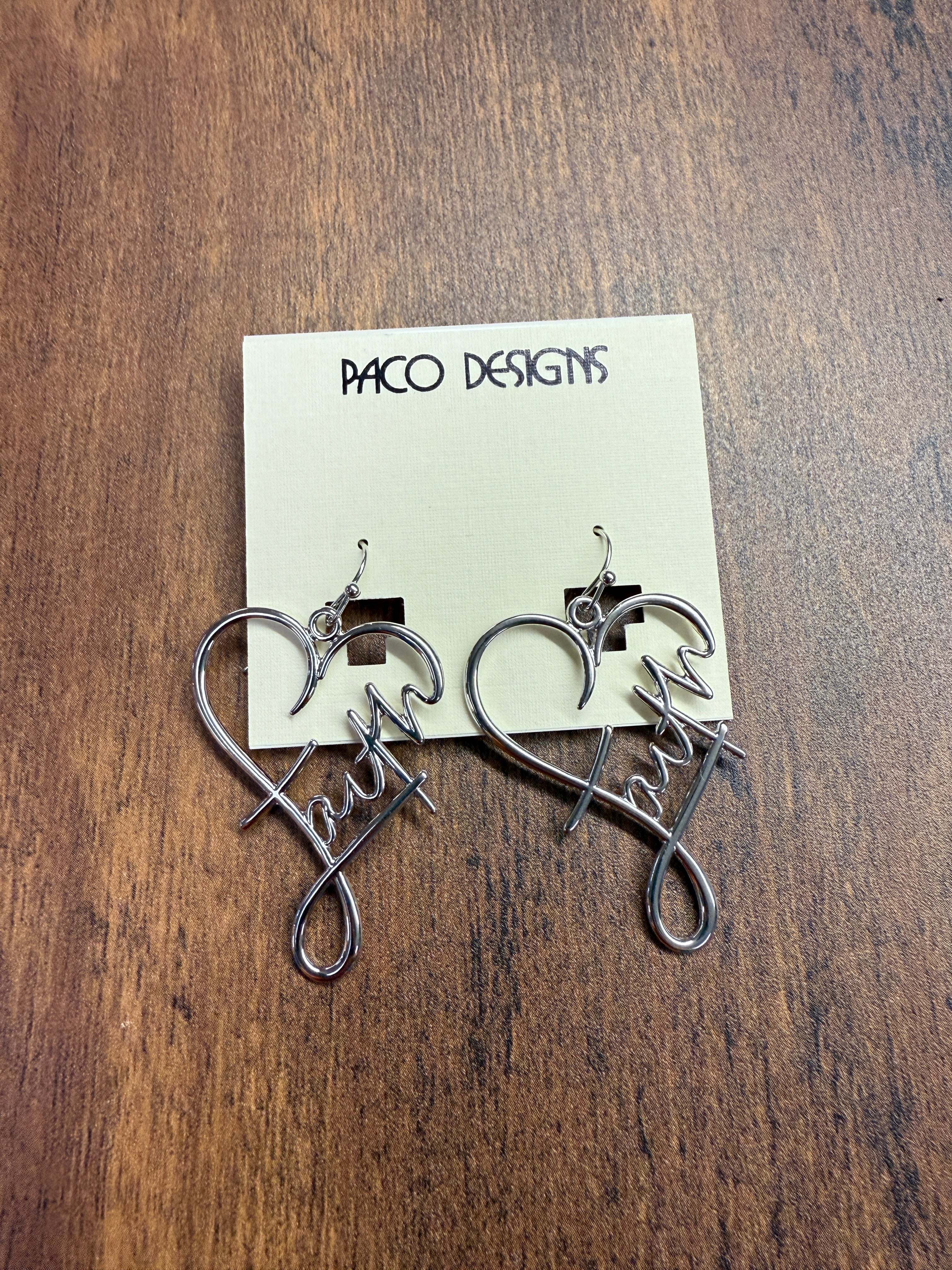 Faith in Love Heart Earrings