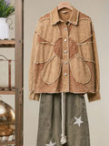 Tan Camel Flower Jacket