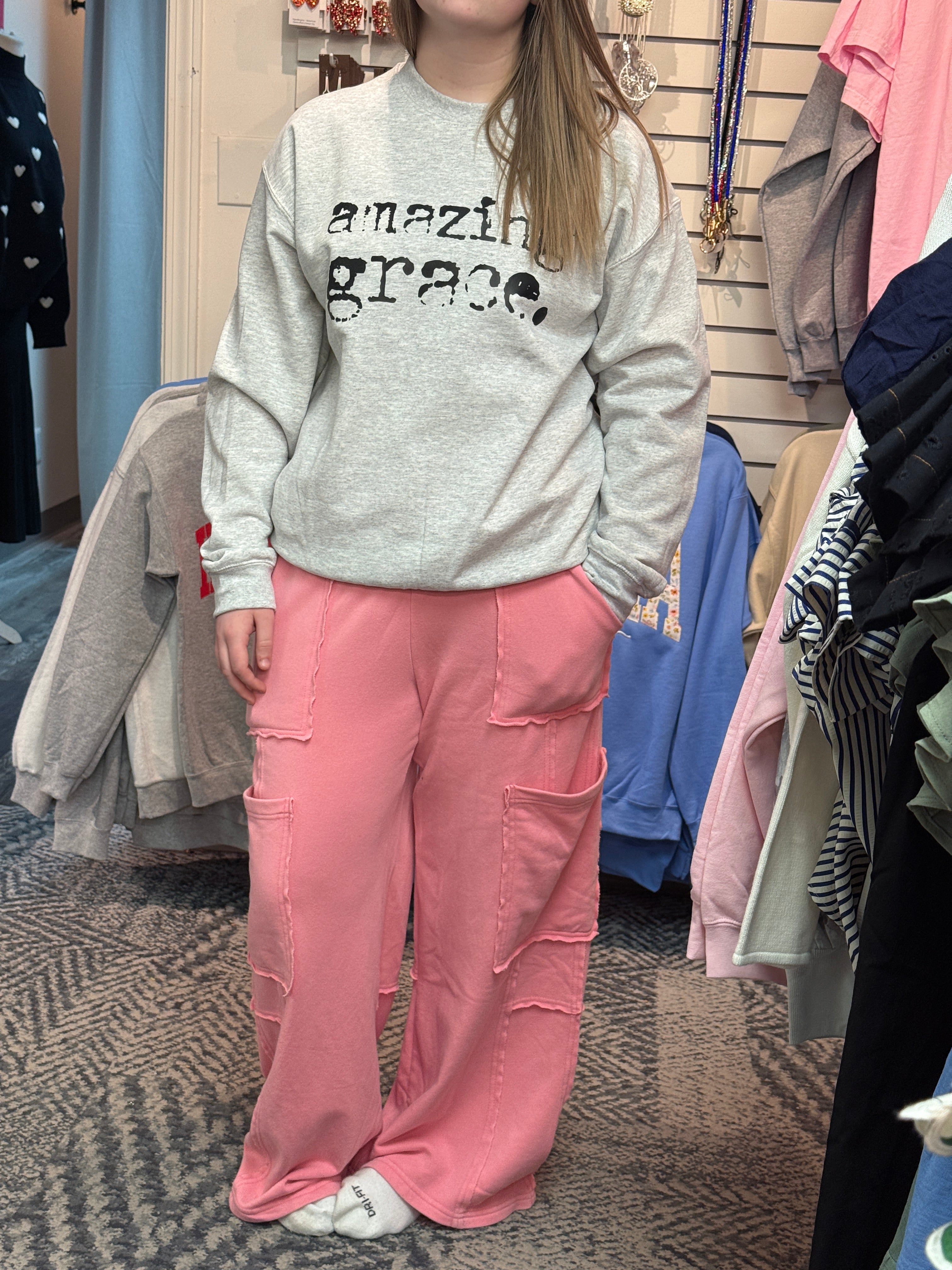 Mineral Wash Wide Leg Cargo Pants