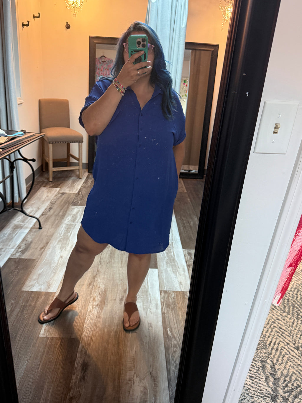 Royal Blue Pop-on & Go Button Up Dress by Staccato (Copy)