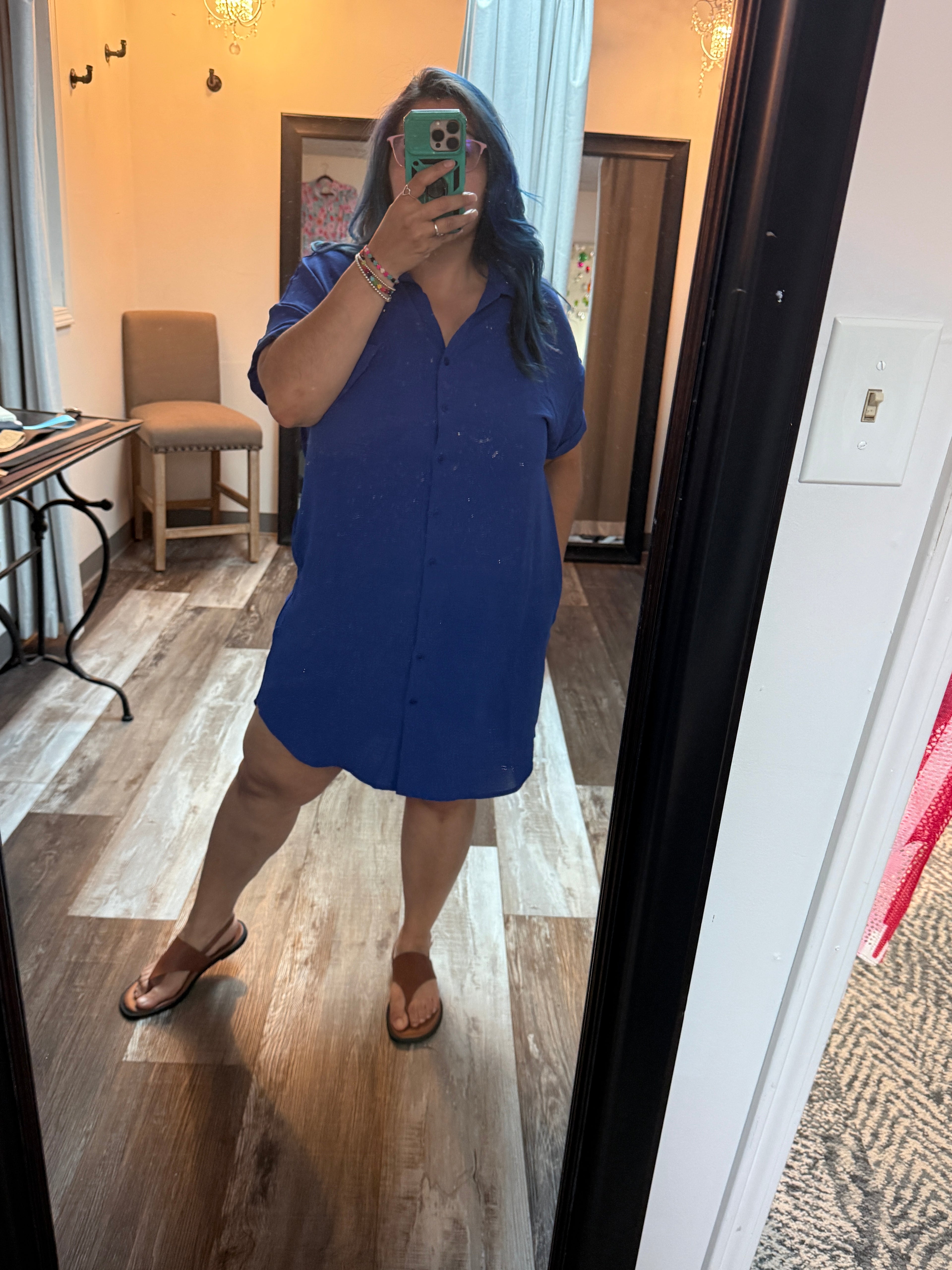 Royal Blue Pop-on & Go Button Up Dress by Staccato (Copy)